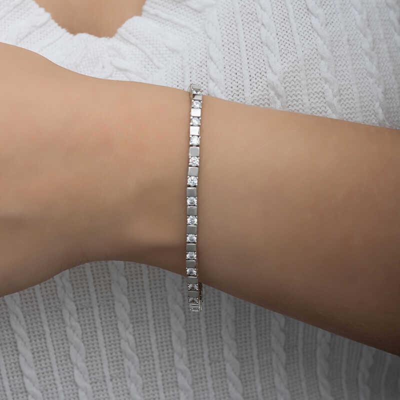 Bracelet en argent pour femme White Stone Waterway