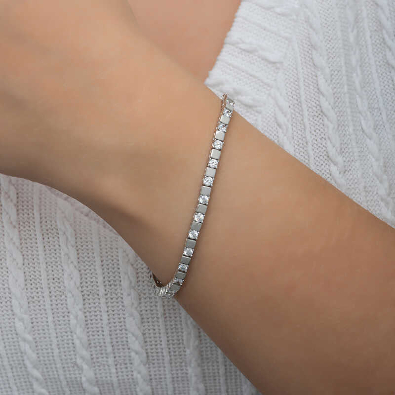 Bracelet en argent pour femme White Stone Waterway