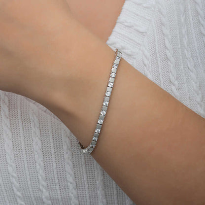 Bracelet en argent pour femme White Stone Waterway