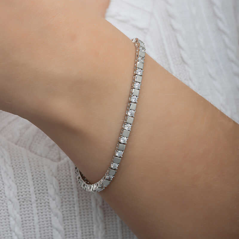 Bracelet en argent pour femme White Stone Waterway