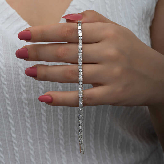Bracelet en argent pour femme White Stone Waterway