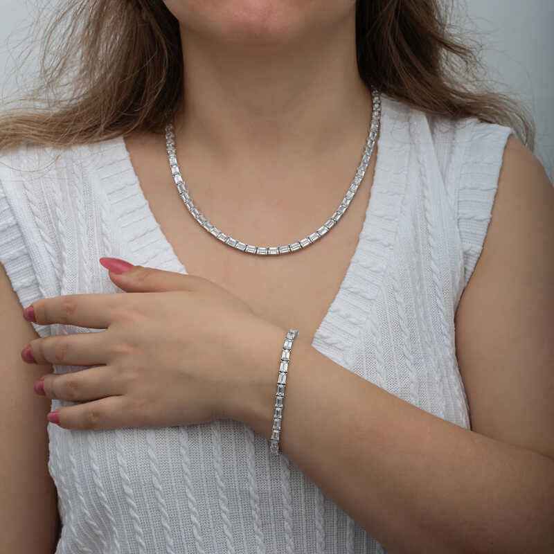 White Stone Waterway Women's Silver Set