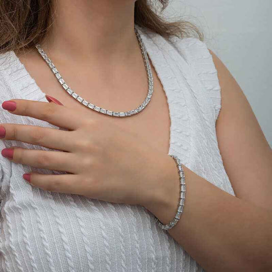White Stone Waterway Women's Silver Set