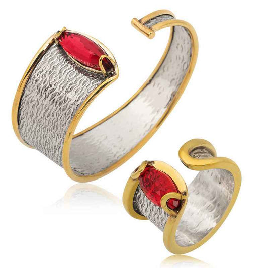 Silver Bracelet and Ring Set