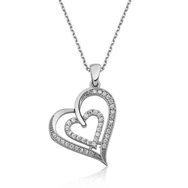 United Hearts Women's Silver Necklace