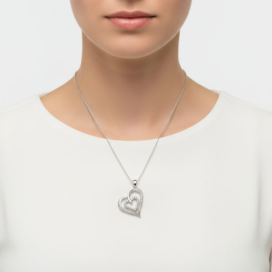 United Hearts Women's Silver Necklace