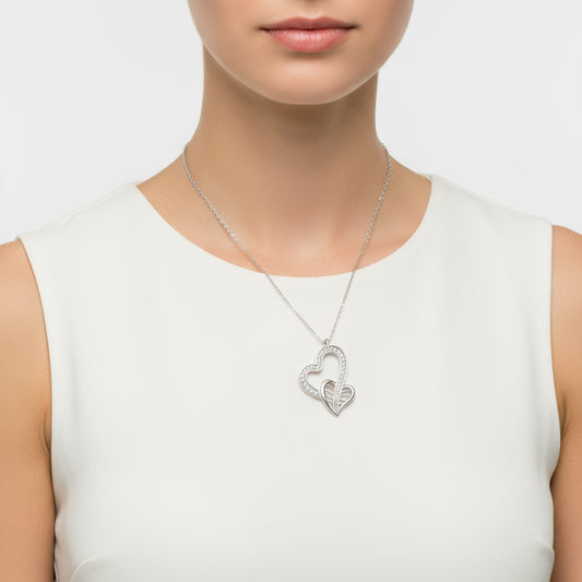 United Hearts Women's Silver Necklace
