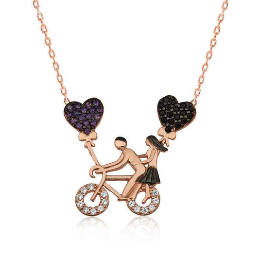 Bicycle Lovers Women's Silver Necklace