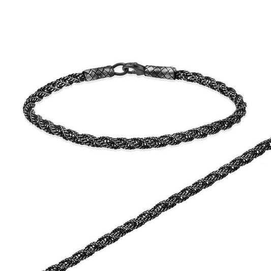 Twisted Braid Kazaziye Unisex Silver Bracelet