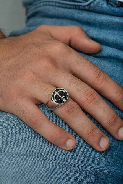 Anchor Men's Silver Ring