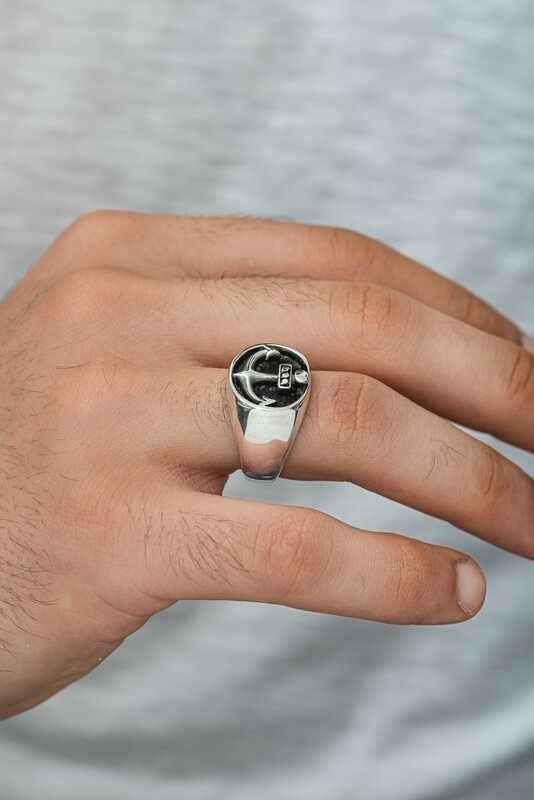 Anchor Men's Silver Ring
