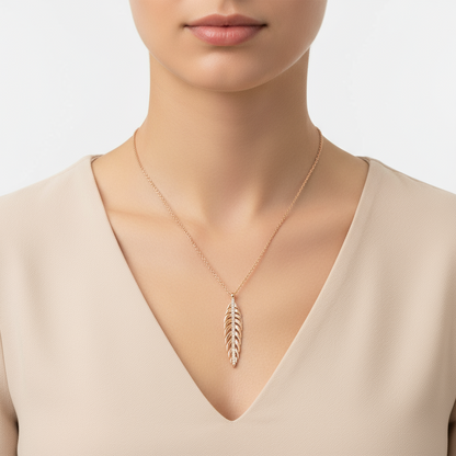 Walnut Leaf Women's Silver Necklace