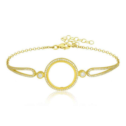 Gold Plated Quarter Wearable Women's Silver Bracelet
