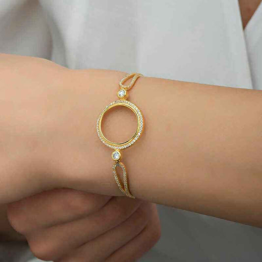 Gold Plated Quarter Wearable Women's Silver Bracelet