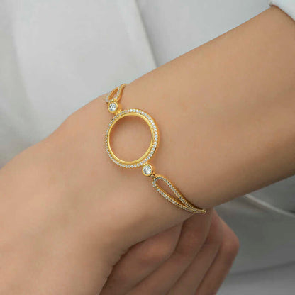 Gold Plated Quarter Wearable Women's Silver Bracelet