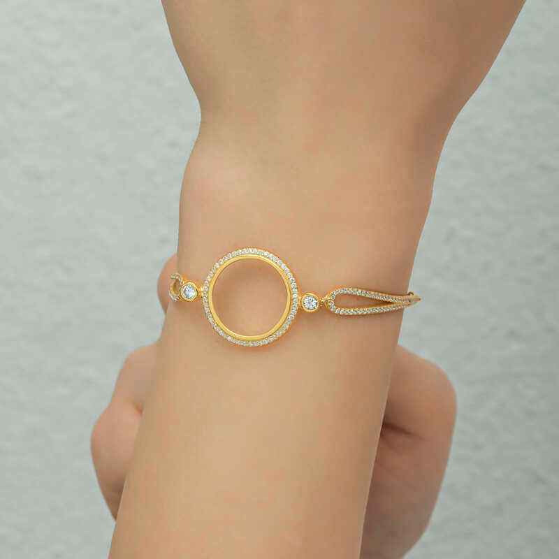 Gold Plated Quarter Wearable Women's Silver Bracelet