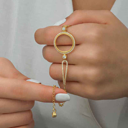 Gold Plated Quarter Wearable Women's Silver Bracelet