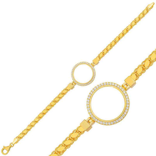 Gold Plated Quarter Wearable Women's Silver Bracelet
