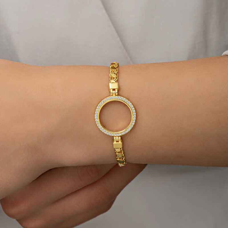 Gold Plated Quarter Wearable Women's Silver Bracelet