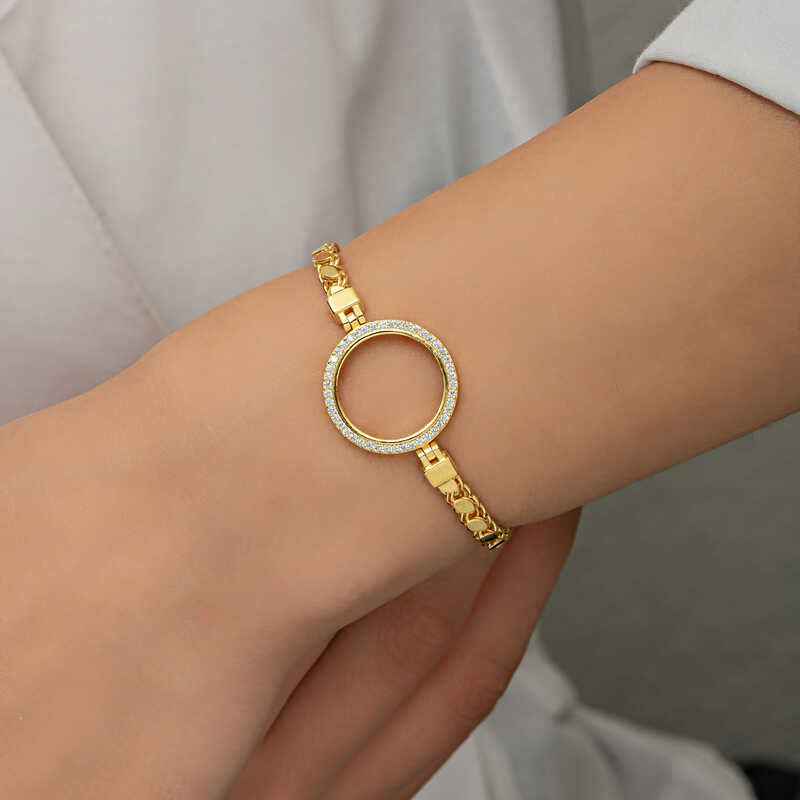 Gold Plated Quarter Wearable Women's Silver Bracelet