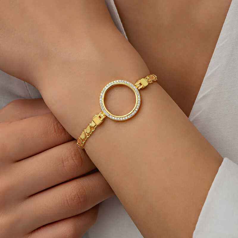 Gold Plated Quarter Wearable Women's Silver Bracelet