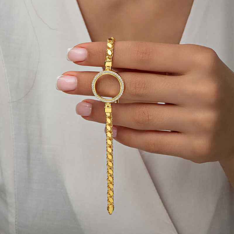 Gold Plated Quarter Wearable Women's Silver Bracelet