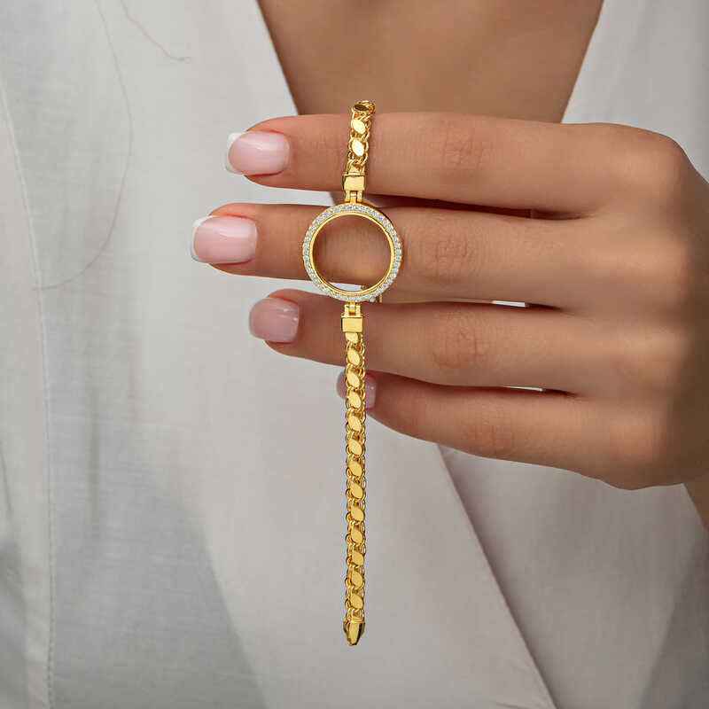 Gold Plated Quarter Wearable Women's Silver Bracelet
