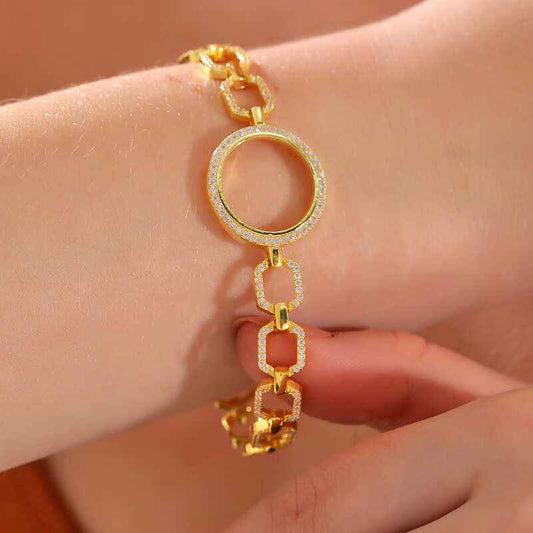 Gold Plated Quarter Wearable Women's Silver Bracelet