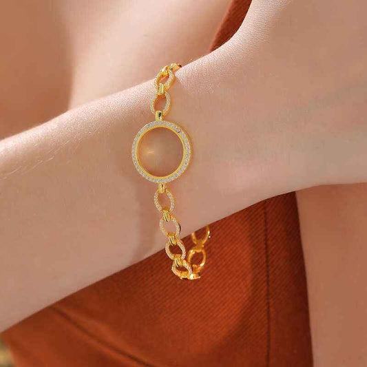 Gold Plated Quarter Wearable Women's Silver Bracelet