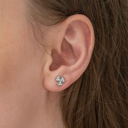 Flower Stud Women's Silver Earrings