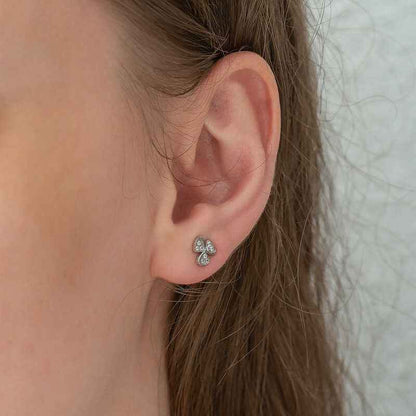 Flower Stud Women's Silver Earrings