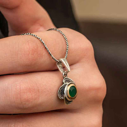 Flower Patterned Authentic Women's Silver Necklace