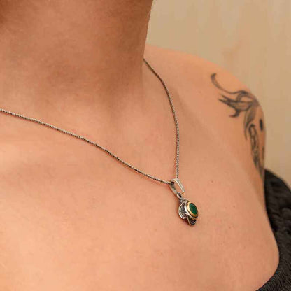 Flower Patterned Authentic Women's Silver Necklace