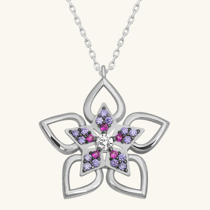 Blume Damen Silber Halskette