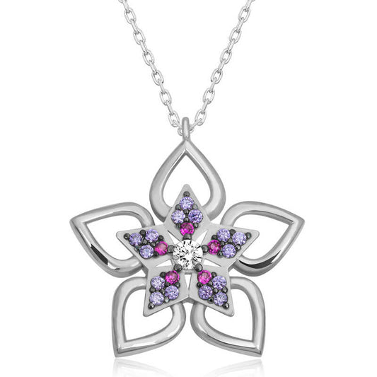 Flower Women's Silver Necklace