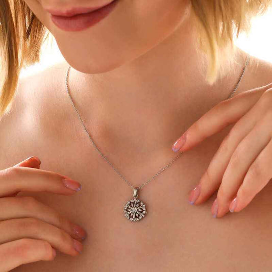 Flower Women's Silver Necklace