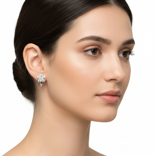 Flower Silver Earrings