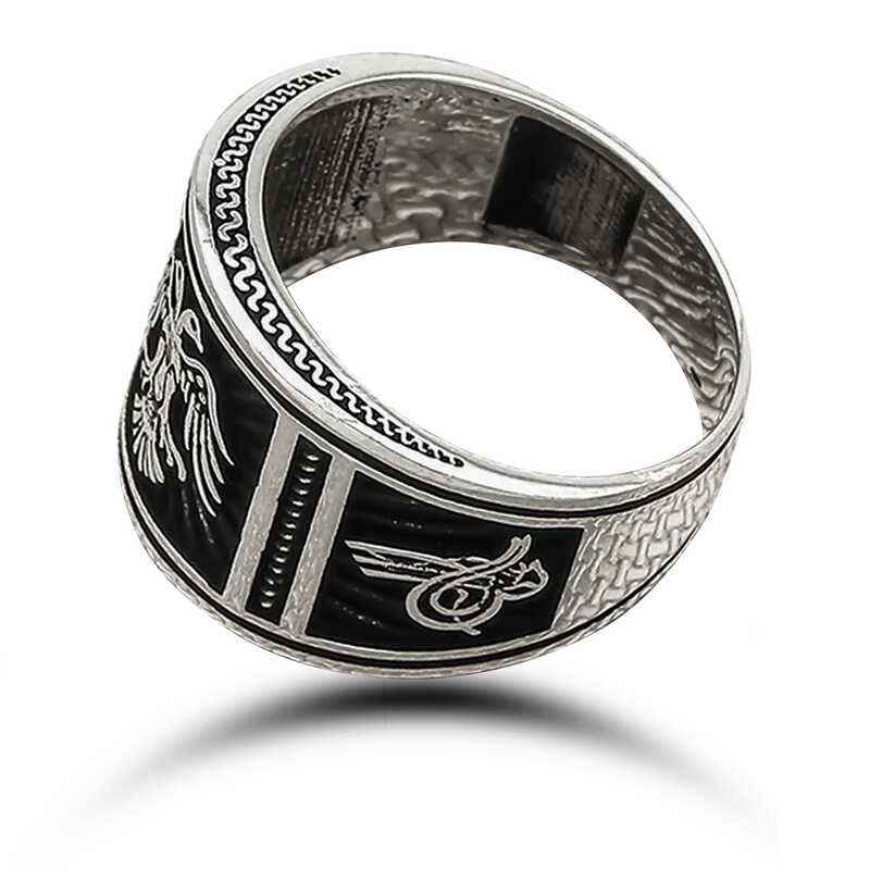 Double-Headed Eagle Men's Silver Ring