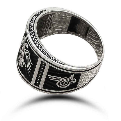 Double-Headed Eagle Men's Silver Ring