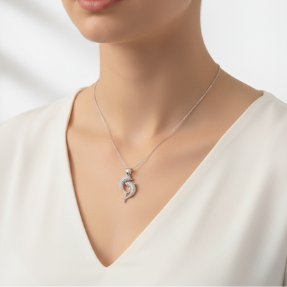 Collier en argent pour femme Double Dolphin