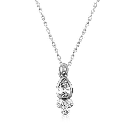 Dewdrop Solitaire Women's Silver Necklace