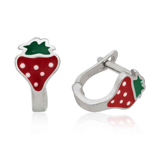 Strawberry Children's Silver Earrings