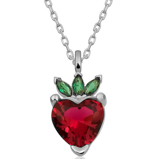 Strawberry Figure Fruit Silver Necklace