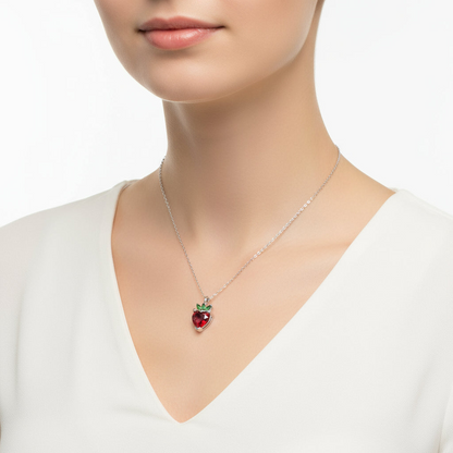 Erdbeerfigur Frucht Silber Halskette