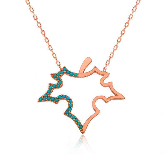 Blue Leaf Women's Silver Necklace