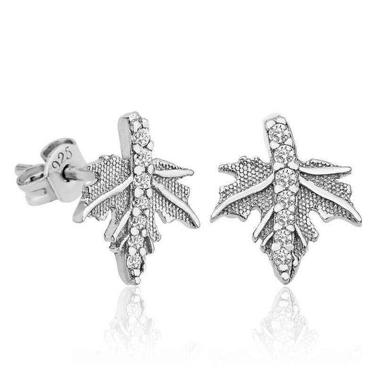 Sycamore Leaf Women's Silver Earrings