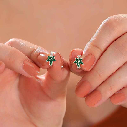 Silver Sycamore Leaf Children's Earring