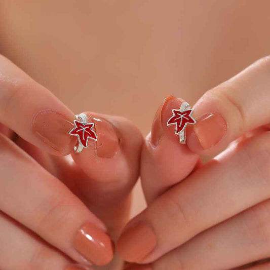 Silver Sycamore Leaf Children's Earring