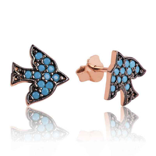 Silver Spike Swallow Earrings