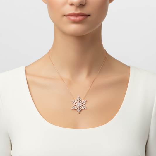 Snowflake Women's Silver Necklace